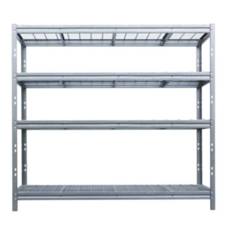 Regał metalowy BULLRACK RIVET, 200x210x60cm, z 4 półkami z siatki stalowej, ocynkowany